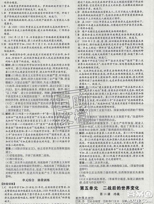 2020新版练案课时作业本九年级历史下册人教版答案