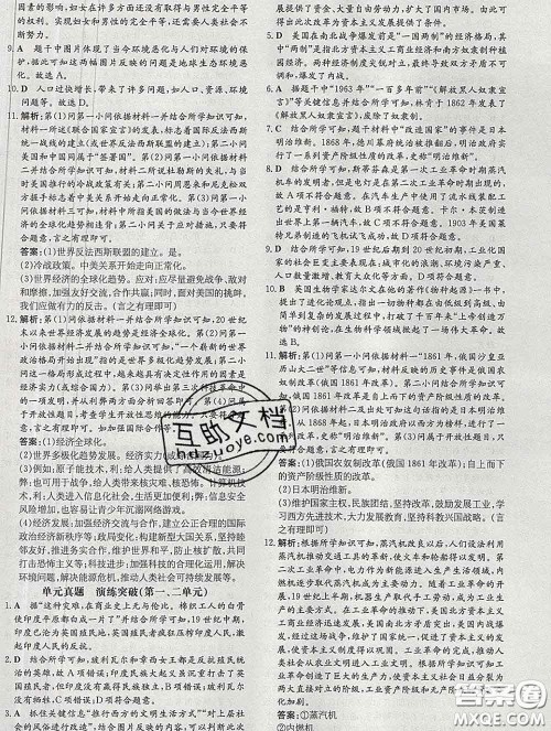 2020新版练案课时作业本九年级历史下册人教版答案