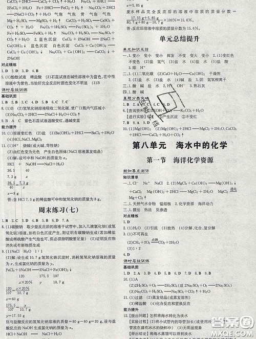 2020新版练案课时作业本九年级化学下册鲁教版答案