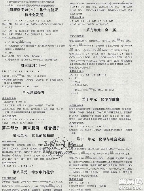 2020新版练案课时作业本九年级化学下册鲁教版答案