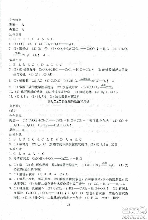 山东教育出版社2020初中基础训练八年级化学下册54学制版答案
