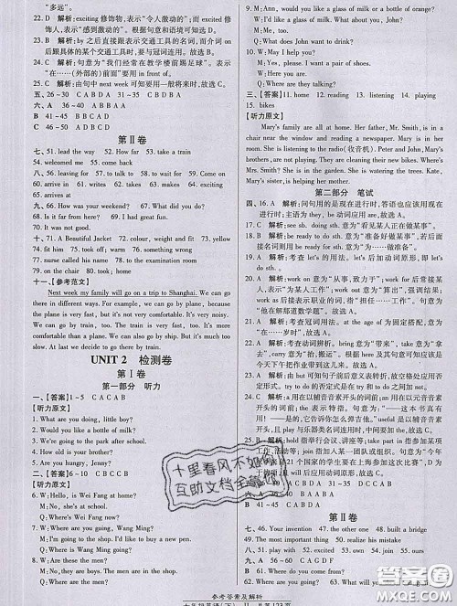 2020春高效课时通10分钟掌握课堂七年级英语下册冀教版参考答案