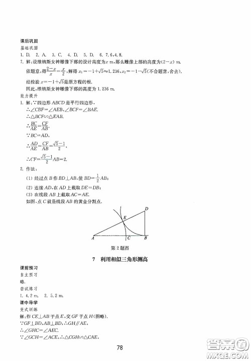 山东教育出版社2020初中基础训练八年级数学下册54学制答案