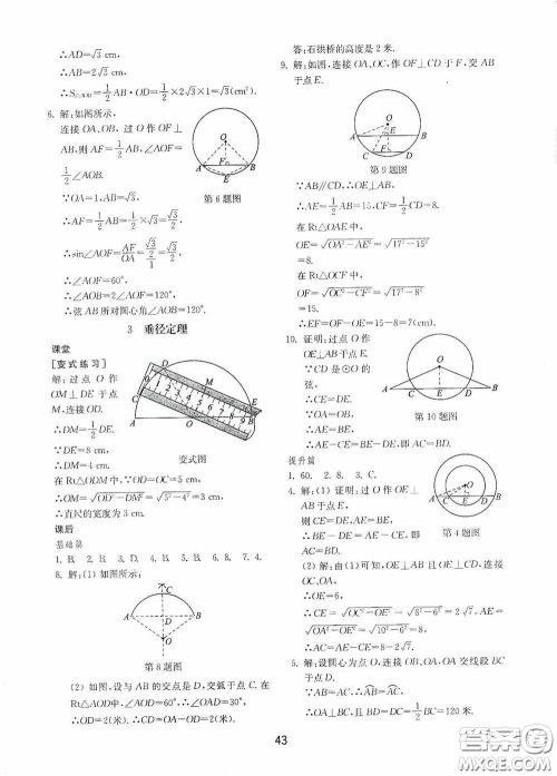 山东教育出版社2020初中基础训练九年级数学下册54学制答案