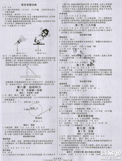 2020春高效课时通10分钟掌握课堂八年级物理下册人教版参考答案
