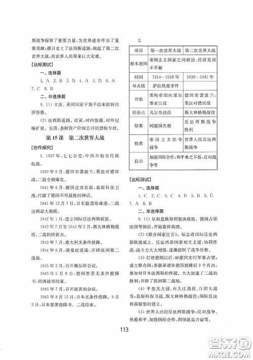 山东教育出版社2020初中基础训练世界历史第二册54学制答案 山东教育出版社2020初中基础训练世界历史第二册54学制答案