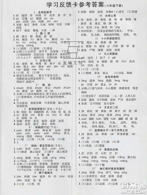 教育科学出版社2020新版世纪英才奇迹课堂六年级语文下册部编版答案 教育科学出版社2020新版世纪英才奇迹课堂六年级语文下册部编版答案