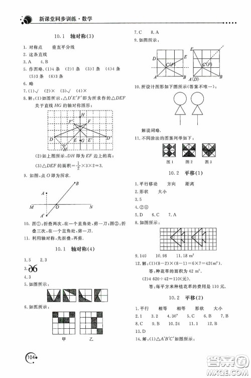 北京教育出版社2020新课堂同步训练七年级数学下册华东师大版答案