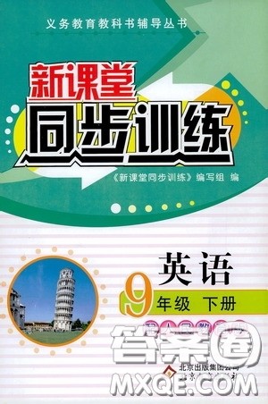 北京教育出版社2020新课堂同步训练九年级英语下册人民教育版答案