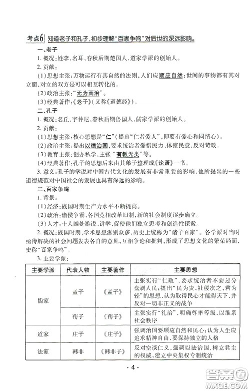 南方出版传媒2020南方新课堂初中毕业生学业考试指导书历史答案 南方出版传媒2020南方新课堂初中毕业生学业考试指导书历史答案
