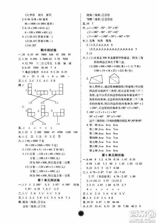 2020年云顶课堂作业创新设计数学四年级下册人教版参考答案 2020年云顶课堂作业创新设计数学四年级下册人教版参考答案