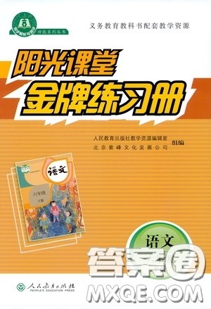 人民教育出版社2020阳光课堂金牌练习册六年级语文下册答案