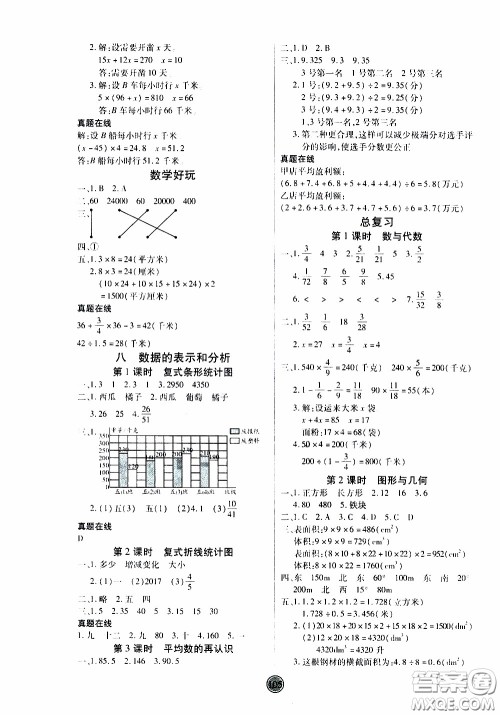 2020年云顶课堂作业创新设计数学五年级下册北师版参考答案