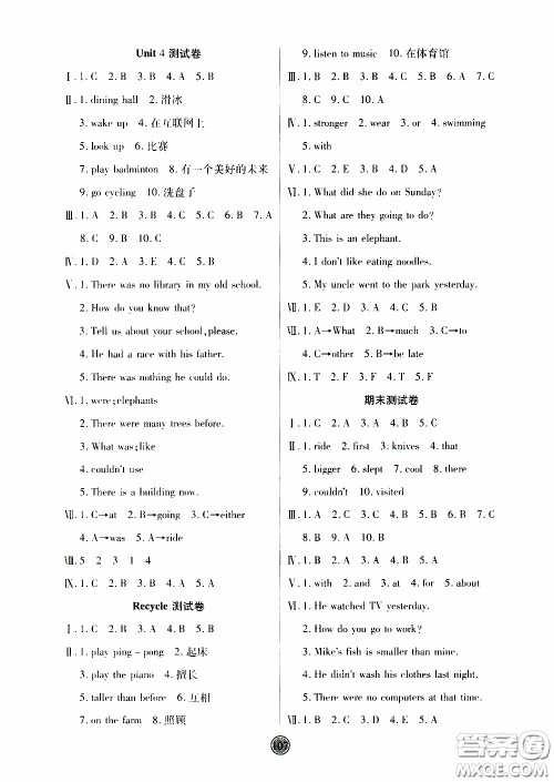 2020年云顶课堂作业创新设计英语六年级下册人教版参考答案 2020年云顶课堂作业创新设计英语六年级下册人教版参考答案