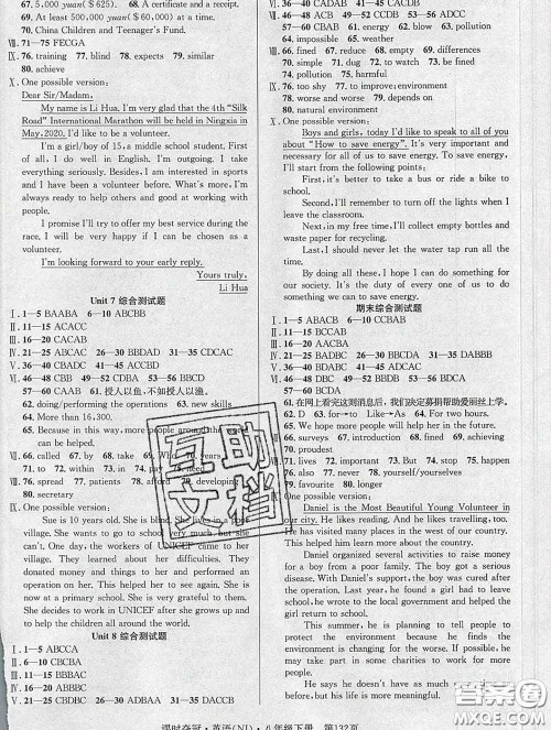 安徽师范大学出版社2020新版课时夺冠八年级英语下册牛津版答案 安徽师范大学出版社2020新版课时夺冠八年级英语下册牛津版答案