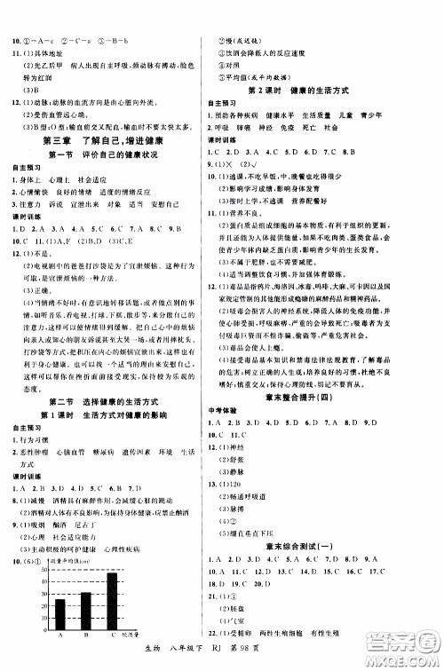 品至教育2020年一线课堂生物八年级下册人教版RJ参考答案