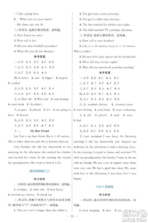 内蒙古大学出版社2020学习目标与检测六年级英语下册人教版答案 内蒙古大学出版社2020学习目标与检测六年级英语下册人教版答案