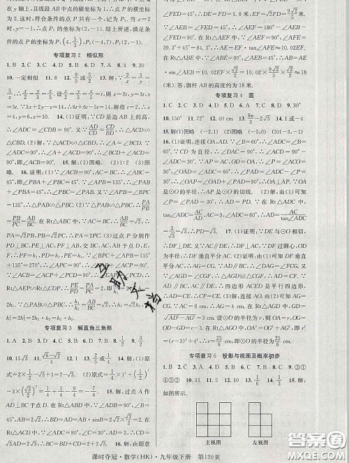 安徽师范大学出版社2020新版课时夺冠九年级数学下册沪科版答案 安徽师范大学出版社2020新版课时夺冠九年级数学下册沪科版答案