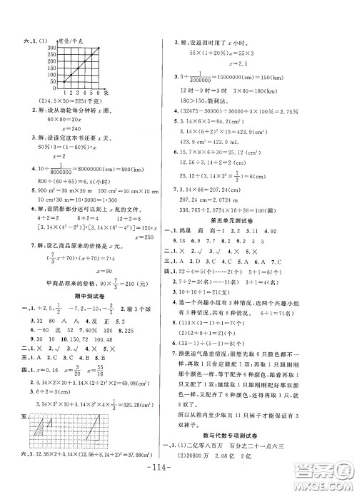 延边大学出版社2020小状元随堂作业六年级数学下册人教版答案