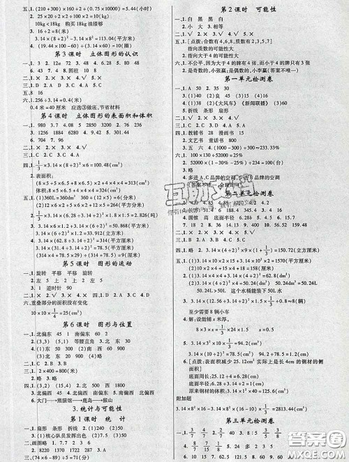 延边大学出版社2020新版新领程丛书新领程六年级数学下册苏教版参考答案