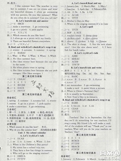 延边大学出版社2020新版新领程丛书新领程五年级英语下册人教版参考答案 延边大学出版社2020新版新领程丛书新领程五年级英语下册人教版参考答案