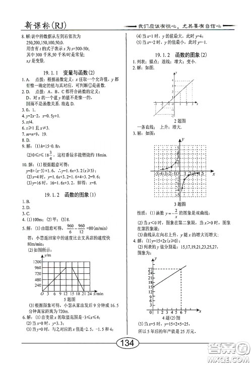 阳光出版社2020新编随堂10分钟八年级数学下册人教版答案