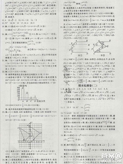 延边大学出版社2020新版新领程丛书新领程七年级数学下册人教版参考答案