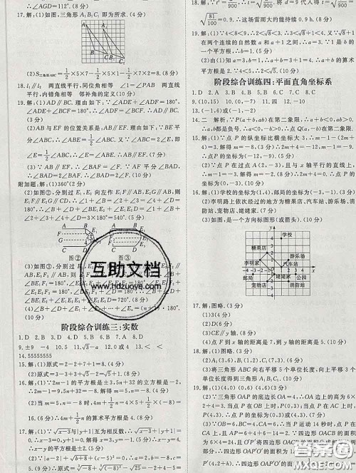 延边大学出版社2020新版新领程丛书新领程七年级数学下册人教版参考答案