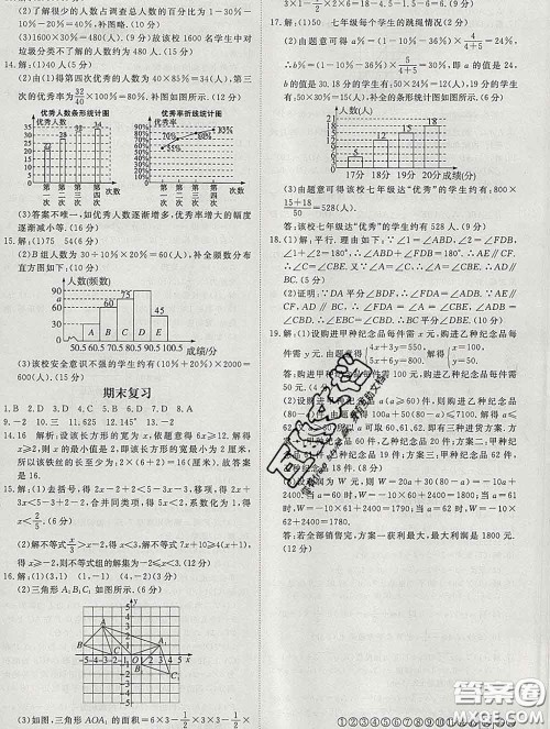 延边大学出版社2020新版新领程丛书新领程七年级数学下册人教版参考答案