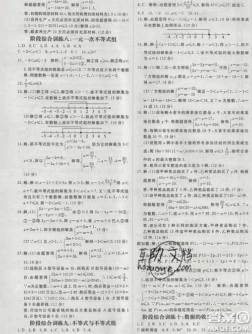 延边大学出版社2020新版新领程丛书新领程七年级数学下册人教版参考答案