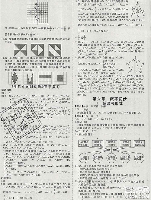 延边大学出版社2020新版新领程丛书新领程七年级数学下册北师版参考答案