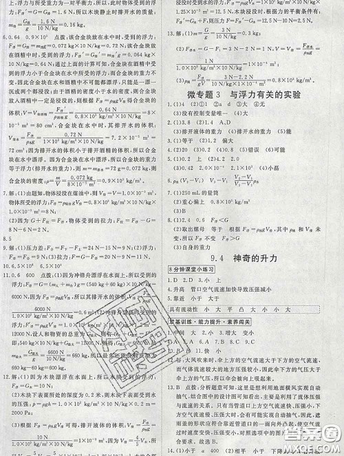 延边大学出版社2020新版新领程丛书新领程八年级物理下册沪粤版参考答案 延边大学出版社2020新版新领程丛书新领程八年级物理下册沪粤版参考答案