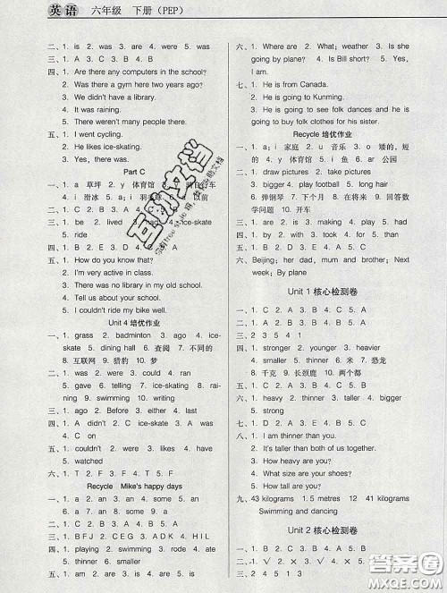 2020新版名校名师培优作业本加核心试卷六年级英语下册人教版答案 2020新版名校名师培优作业本加核心试卷六年级英语下册人教版答案