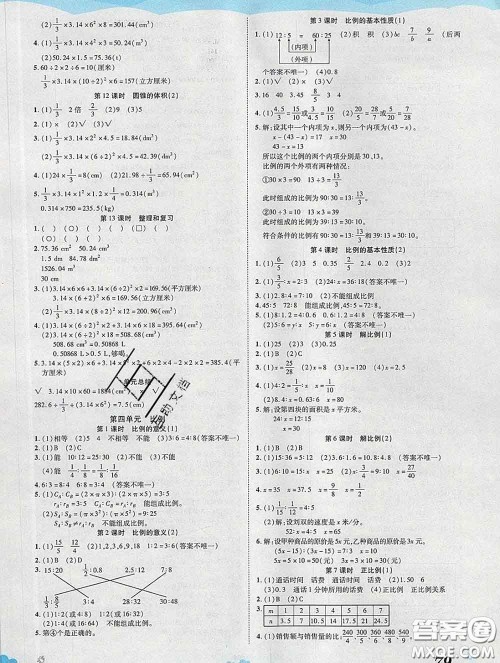 中州古籍出版社2020春黄冈课课练六年级数学下册人教版答案 中州古籍出版社2020春黄冈课课练六年级数学下册人教版答案