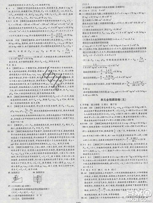 2020新版金榜名题单元加期末卷八年级物理下册人教版参考答案 2020新版金榜名题单元加期末卷八年级物理下册人教版参考答案