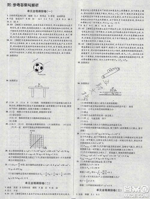 2020新版金榜名题单元加期末卷八年级物理下册人教版参考答案 2020新版金榜名题单元加期末卷八年级物理下册人教版参考答案