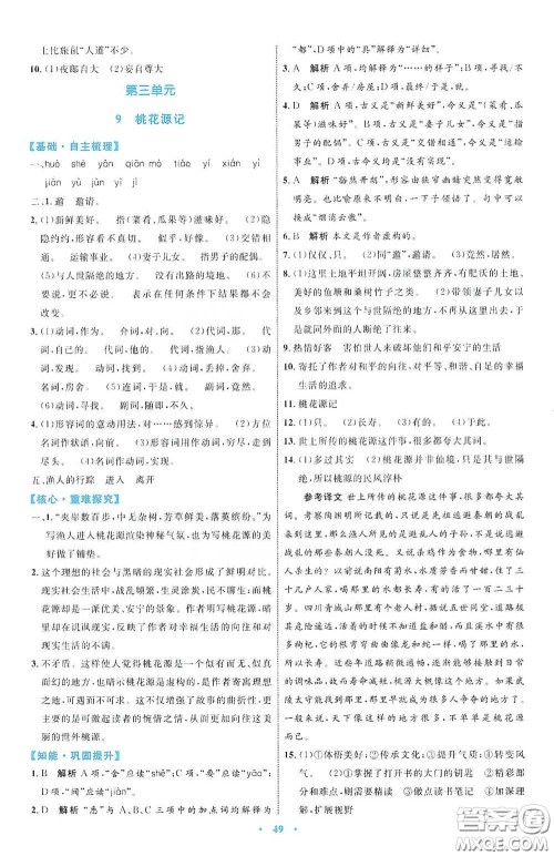 内蒙古教育出版社2020学习目标与检测八年级语文下册人教版答案 内蒙古教育出版社2020学习目标与检测八年级语文下册人教版答案
