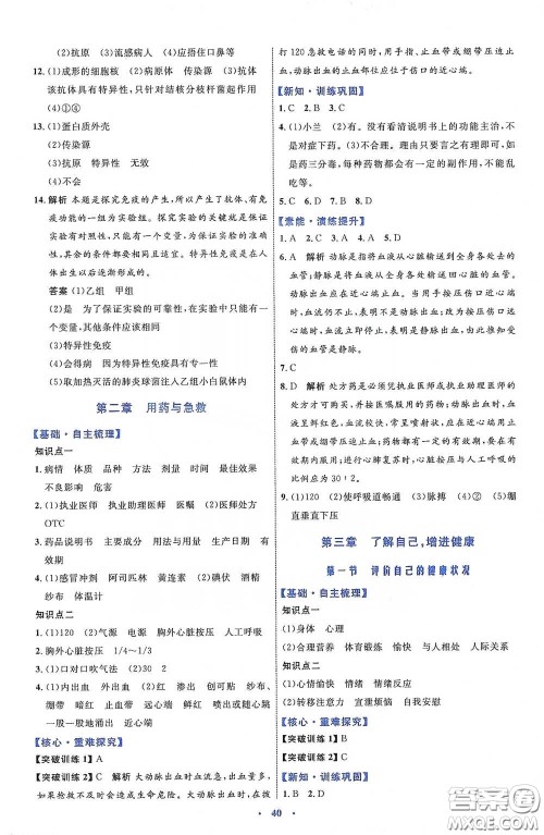 内蒙古教育出版社2020学习目标与检测八年级生物学下册人教版答案 内蒙古教育出版社2020学习目标与检测八年级生物学下册人教版答案