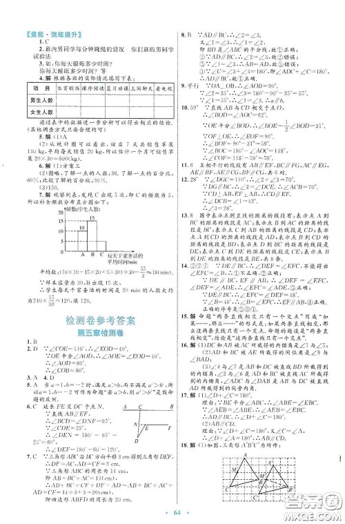 内蒙古教育出版社2020学习目标与检测七年级数学下册人教版答案 内蒙古教育出版社2020学习目标与检测七年级数学下册人教版答案