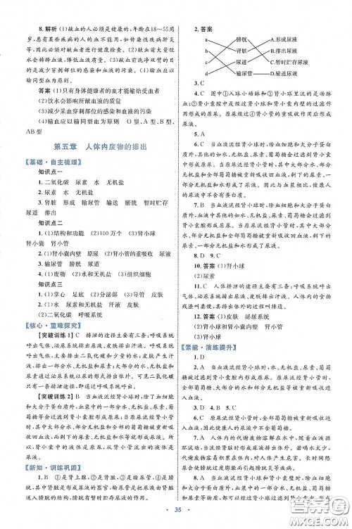 内蒙古教育出版社2020学习目标与检测七年级生物学下册人教版答案 内蒙古教育出版社2020学习目标与检测七年级生物学下册人教版答案