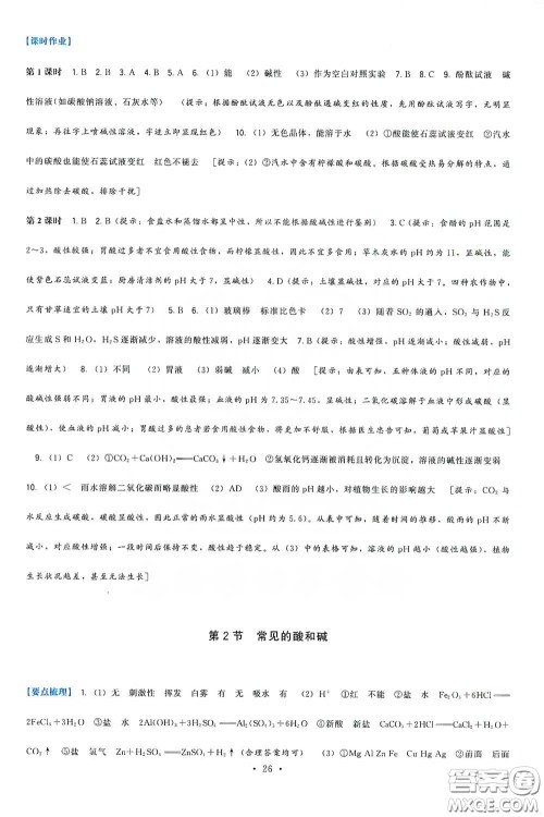 福建人民出版社2020顶尖课课练九年级化学下册沪教版答案 福建人民出版社2020顶尖课课练九年级化学下册沪教版答案