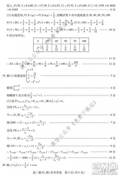 运城市2020年高三4月调研测试理科数学试题及答案 运城市2020年高三4月调研测试理科数学试题及答案