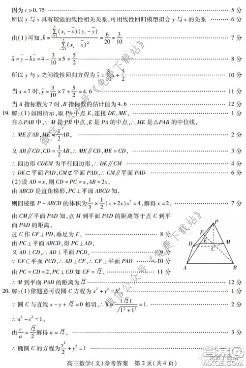 运城市2020年高三4月调研测试文科数学试题及答案 运城市2020年高三4月调研测试文科数学试题及答案