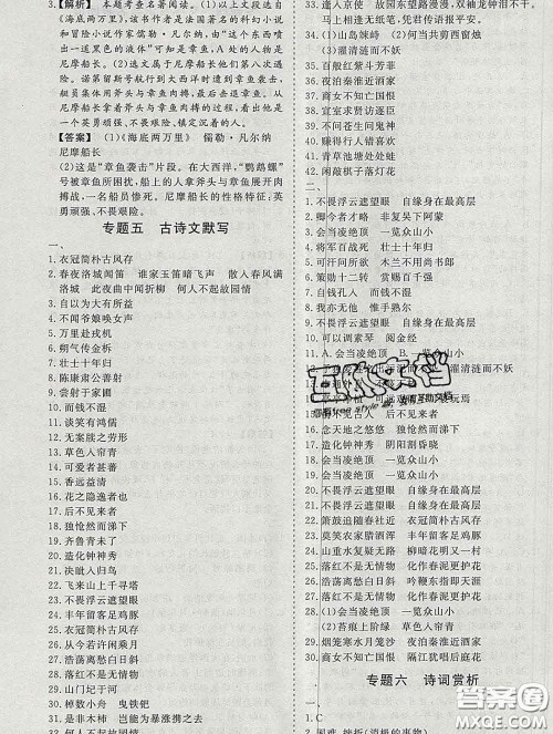 2020新版标准课堂作业七年级语文下册人教版参考答案 2020新版标准课堂作业七年级语文下册人教版参考答案