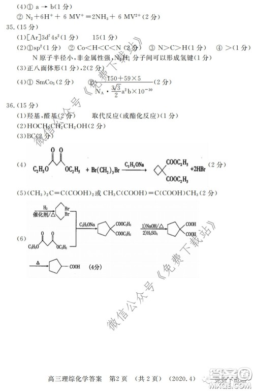洛阳市2019-2020学年高中三年级第二次统一考试理科综合试题及答案 洛阳市2019-2020学年高中三年级第二次统一考试理科综合试题及答案