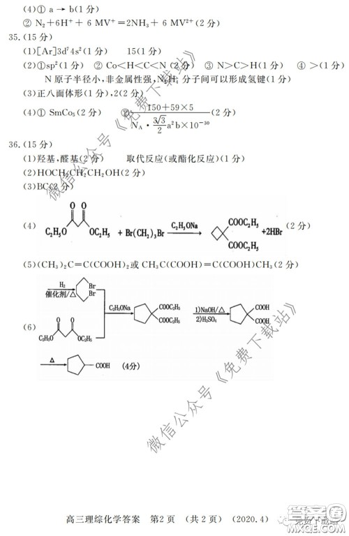 洛阳市2019-2020学年高中三年级第二次统一考试理科综合试题及答案