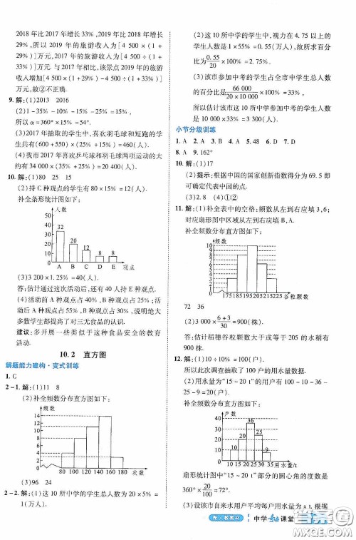 世纪英才中学奇迹课堂2020期末专题总复习七年级数学下册人教版教材答案