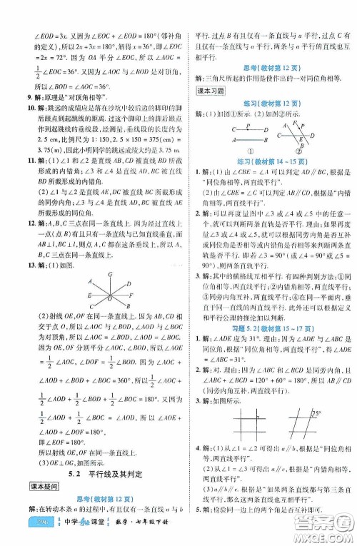 世纪英才中学奇迹课堂2020期末专题总复习七年级数学下册人教版教材答案 世纪英才中学奇迹课堂2020期末专题总复习七年级数学下册人教版教材答案