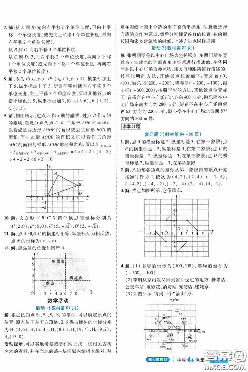 世纪英才中学奇迹课堂2020期末专题总复习七年级数学下册人教版教材答案