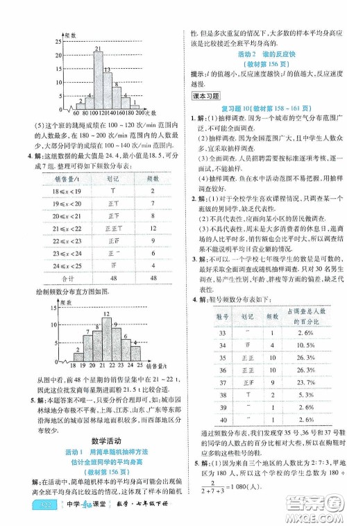 世纪英才中学奇迹课堂2020期末专题总复习七年级数学下册人教版教材答案